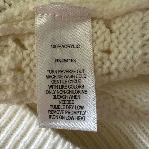 Marc New York Open Knot Ruffle V Neck Sweater White Black S - Picture 5 of 7